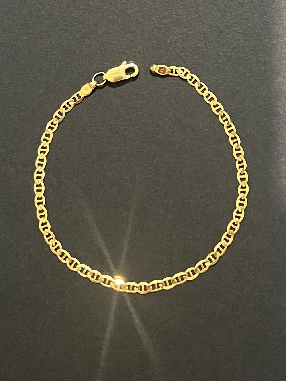 14K Mariner/Anchor Link Bracelet, 2g, 2mm, 7in - Picture 6 of 13